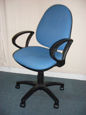 Light blue operator chairs with arms