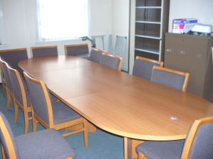 Cherry 3 piece D end boardroom table