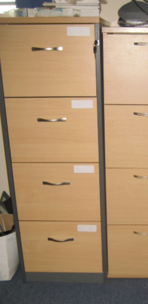 Beechgraphite wood 4 drawer filing cabinet