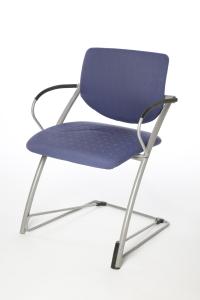 Set of Four Blue Steelcase Strafor Stacking Chairs