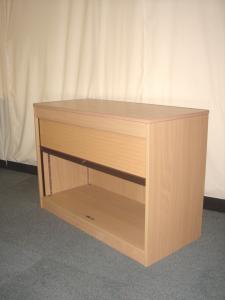 Komfort beech desk high tambour cupboard