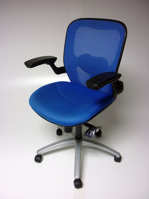 Blue mesh back task chair