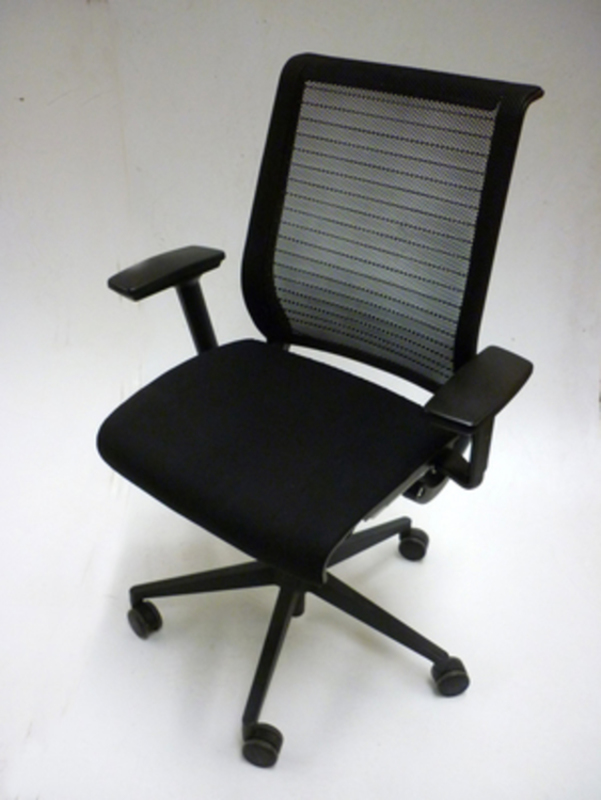 Steelcase Think black fabric mesh back task chairs