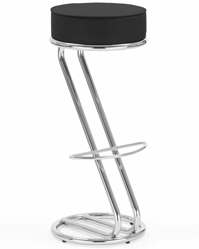 Nowy Styl Zeta black and chrome stool