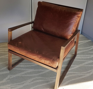 additional images for Brown leather armchairs