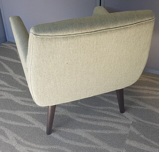 Grey fabric lounge armchair