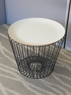 Wire frame white top coffee tables