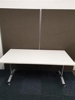 White flip top meeting room table