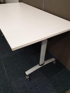 White flip top meeting room table