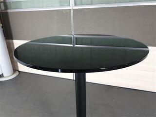 Black Glass Circular Poseur Table
