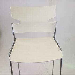 Materia White Stackable Stool Steel Frame