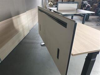 Oak height adjustable desk