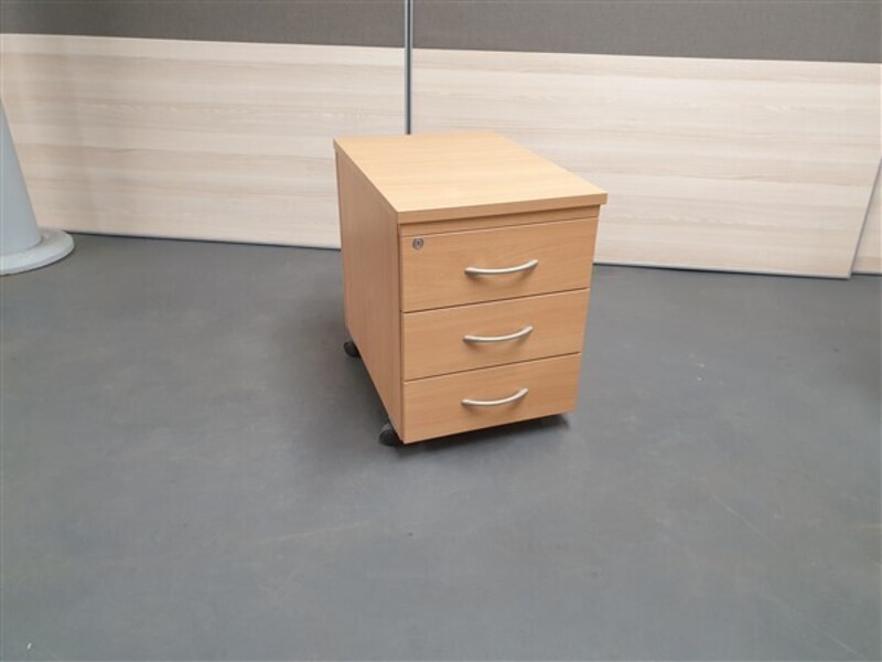 additional images for Beech 3 Drawer Mobile Pedestal
