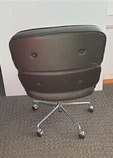 Black faux leather Eames Lobby Chair Replica