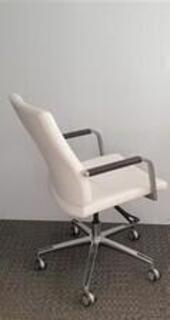 White leather connection chair