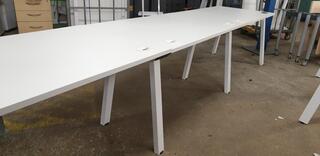 White Elite Linea Bench Desking