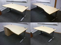 additional images for 1600 & 1400mm maple Claremont wave desks