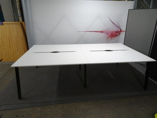 additional images for 1400w mm White Techo Bench Desks with Black Legs