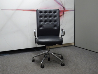 additional images for Vitra ID Trim Operator Chair in Dark Grey Leather