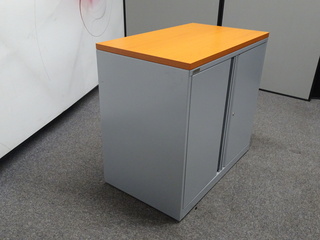 additional images for 740h mm Triumph Grey Metal Cupboard with Cherry Top