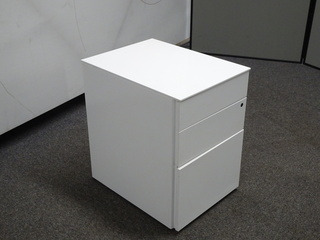additional images for White 3 Drawer Metal Pedestal