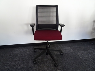 additional images for Steelcase Think Mesh Back Burgundy Operator Chair
