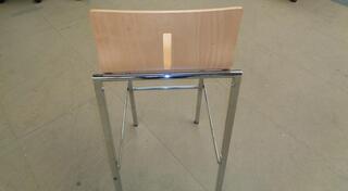 Beech wood and chrome frame stool