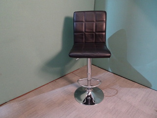 additional images for Black Faux Leather & Chrome Bar Stool