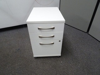 additional images for White Wooden 3 Drawer Pedestal