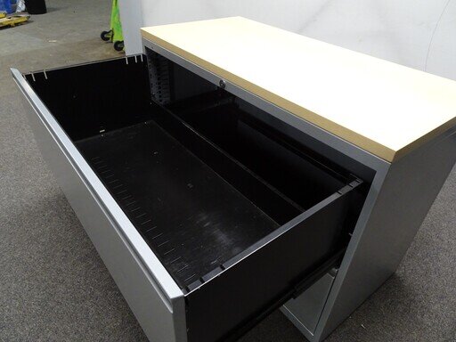720h mm Grey Metal with Maple Top 2 Drawer Side Filer