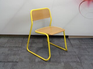 Oak and metal cafe chair