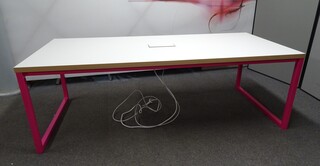 additional images for 2220w mm Table with White Top and Pink Frame