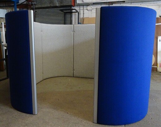 Acoustic Floor Standing Pod in Navy Blue amp Grey