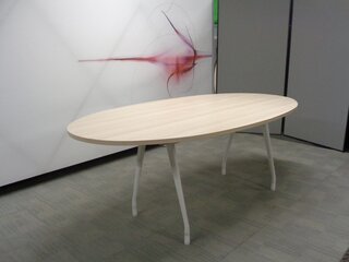 Light Oak Oval Boardroom Table