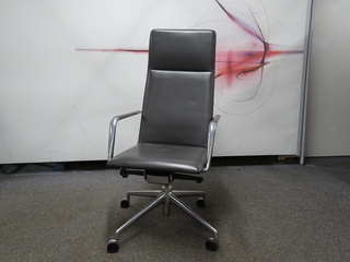 additional images for Brunner Finasoft High Back Grey Leather Chair