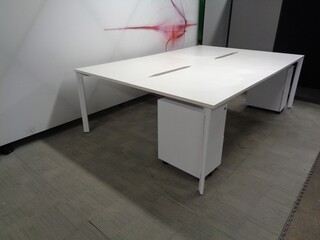 White Frame 1200 mm Bench Desks