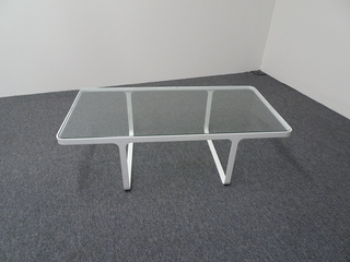 additional images for NaughtOne Trace White & Glass Coffee Table 