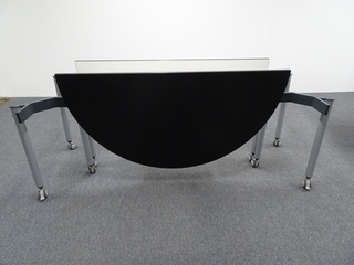 additional images for 1500w mm Ocee Design Semi Circular Black Flip Top Table 