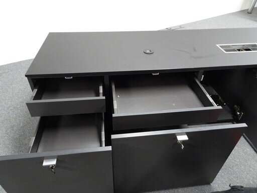 Wooden Server Credenza Cabinet in Black amp Graphite