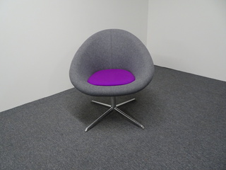 additional images for Connection Gloss Tub Chair in Grey & Purple