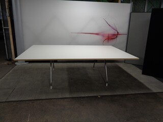 2400 x 1600mm White  Maple Edge Boardroom Table