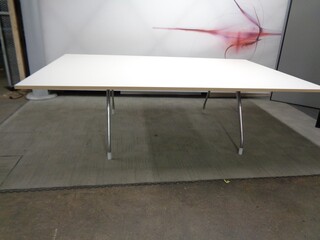 2400 x 1600mm White  Maple Edge Boardroom Table