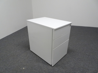 additional images for 3 Drawer Metal Pedestal in White