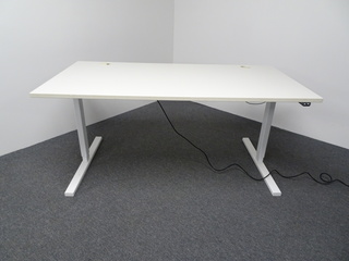 additional images for White Electric Desk Width Adjustable Beam 1200-1800mm
