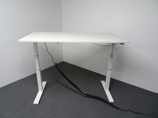 additional images for Electric Desk Width Adjustable Beam 1200-1800mm in White