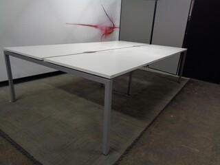 1400w mm Grey Frame Bench Desks