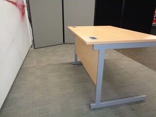 Beech Desk with Modesty Panel