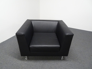 additional images for Luxy Black Leather Armchair