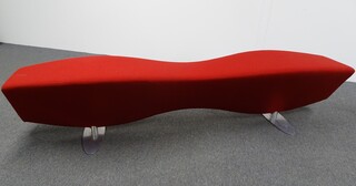 additional images for Red Fabric 2 Seater Bench