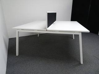 additional images for 1600w mm White Bench Desk with Black Screens